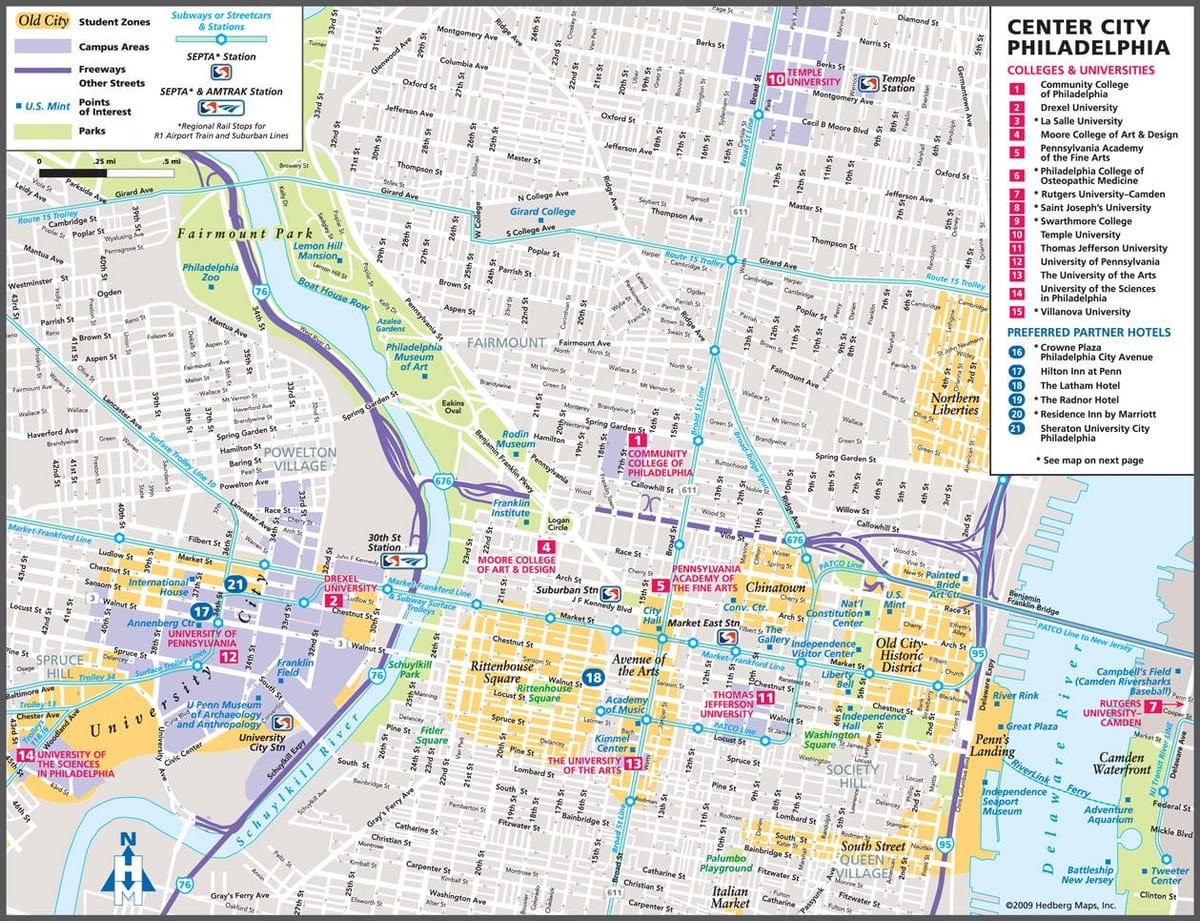 Philadelphia í kort