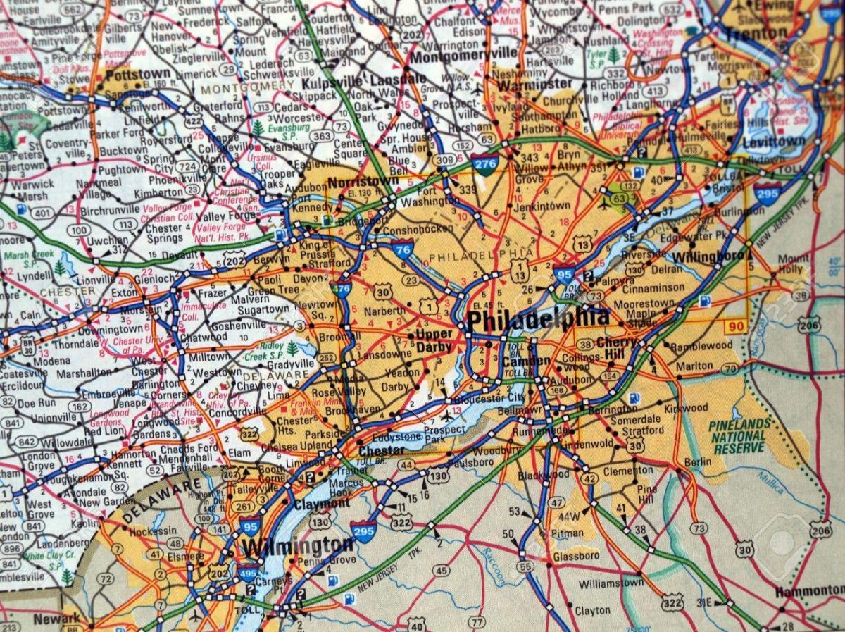 kort af Philadelphia pa