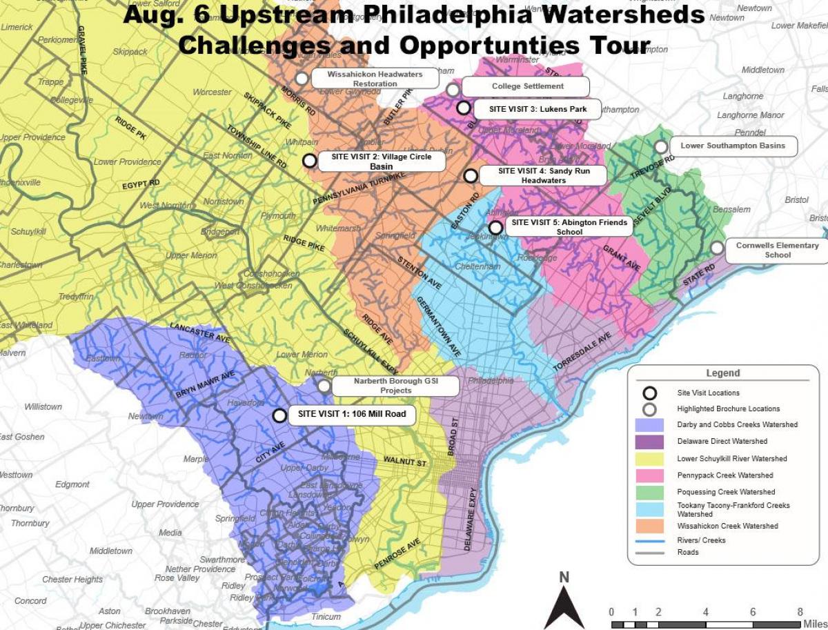 kort af Philadelphia úthverfi