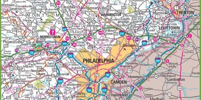 Philadelphia svæði kort