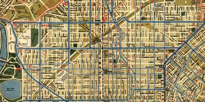 Götunni kort af Philadelphia